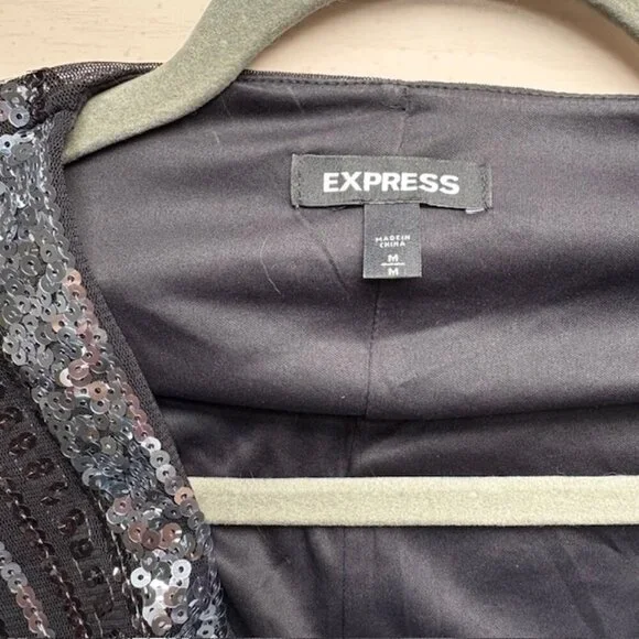 Express Black and Silver Sequin Dress - Picture 3 of 4